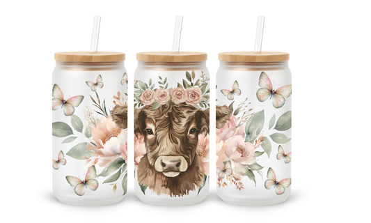 Copo de Vidro Highland Cow Neutro - 18oz