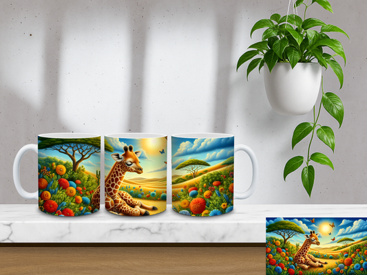 Wildflower Giraffe Garden 2 - 11oz Coffee Mug