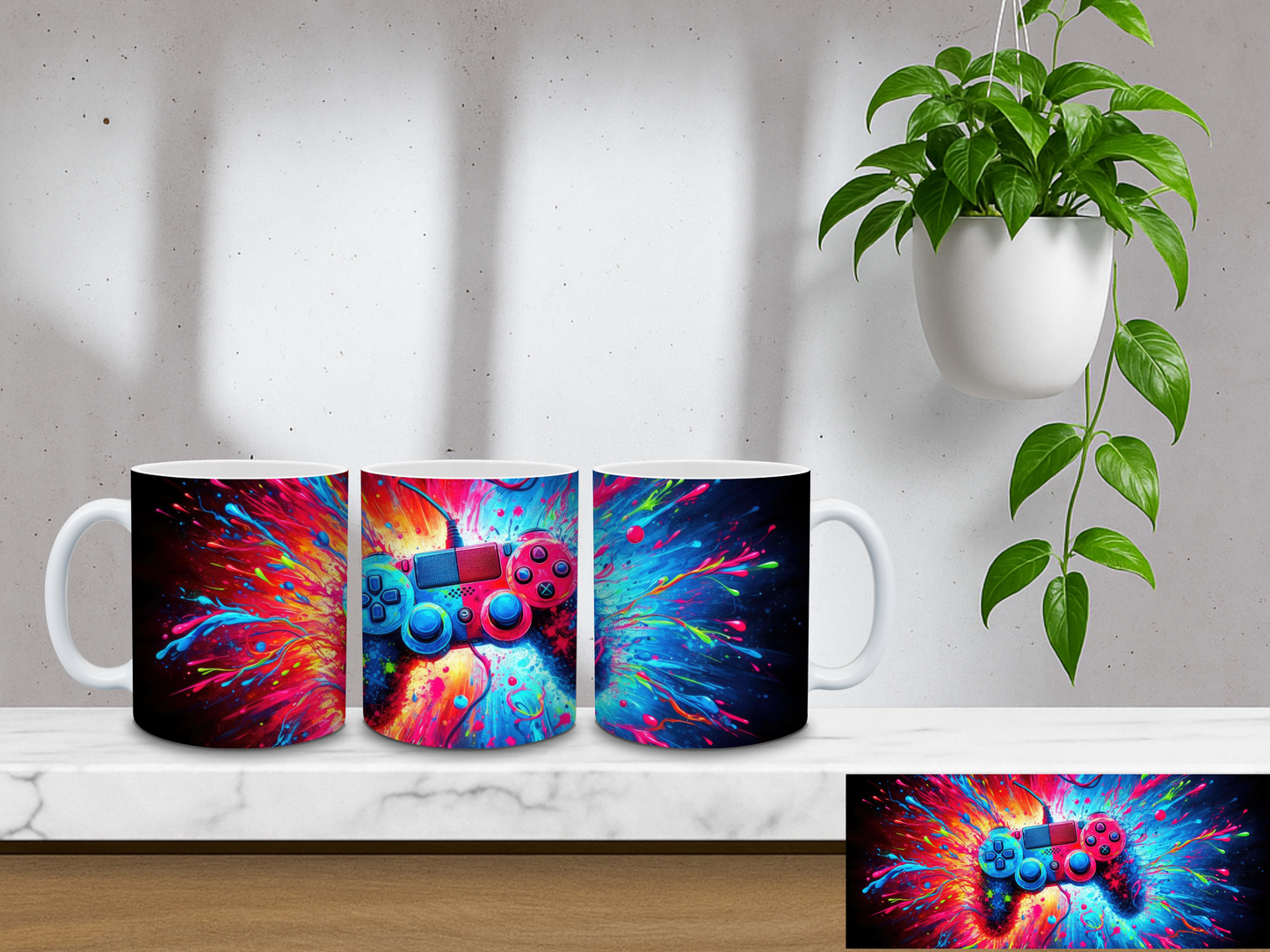 Neon Paint Splash Gaming - 11oz Coffee Mug