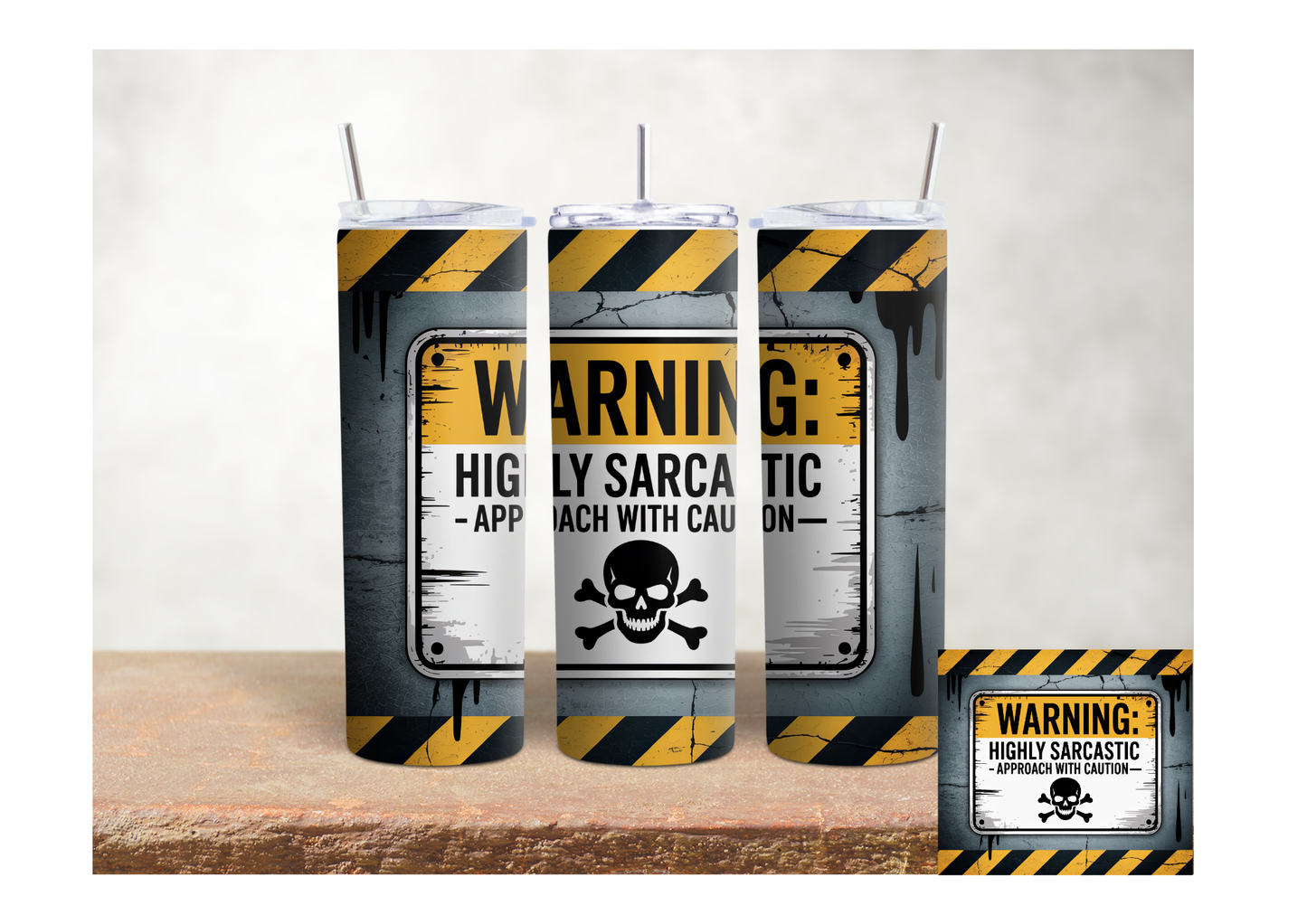 Aviso Altamente Sarcástico – Copo Térmico Inox 20oz