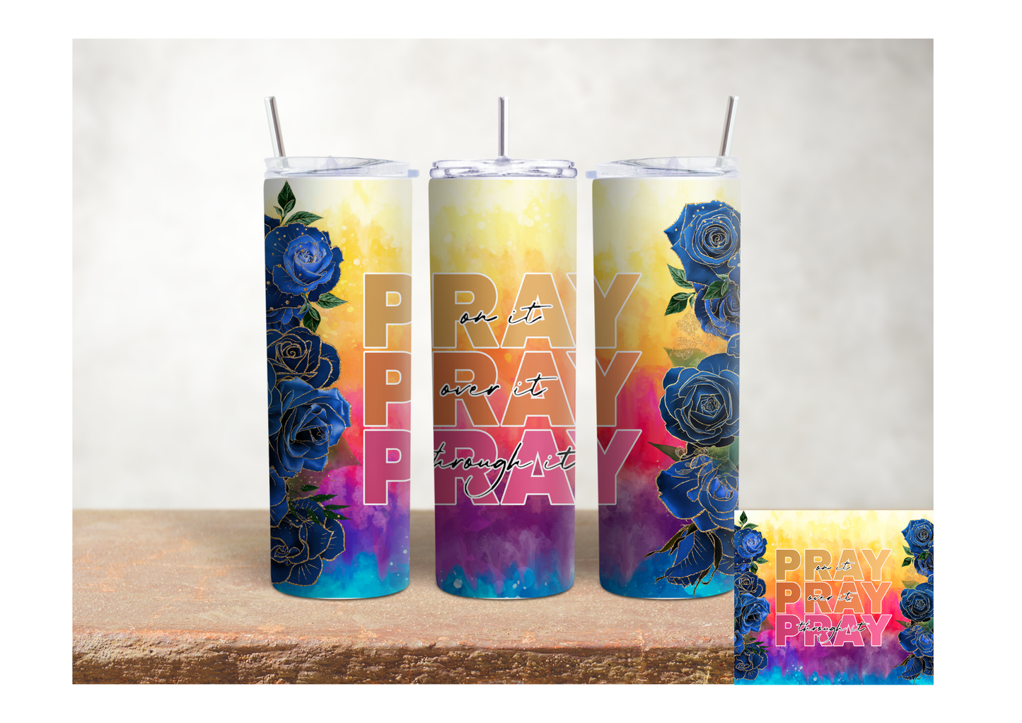 Ora por ele, ora sobre ele, ora através dele – Copo térmico isolado em aço inoxidável de 20oz