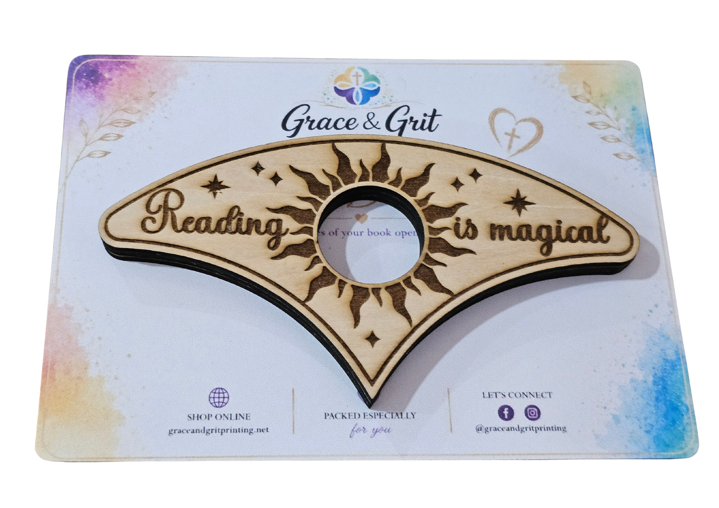 Reading Is Magical Book Buddy – Wooden Page Holder for Comfortable Reading