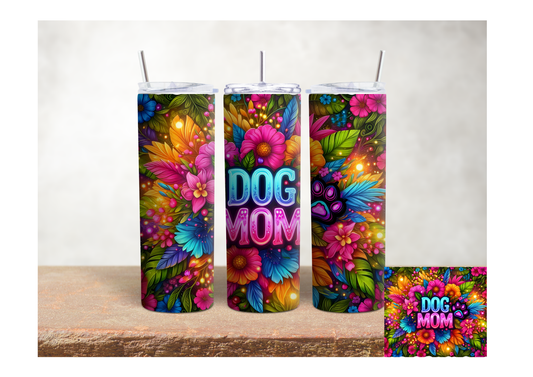 Colorful Floral Dog Mom – 20oz Stainless Steel Insulated Tumbler