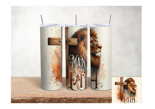 Man of Faith Lion – 20oz Stainless Steel Insulated Tumbler