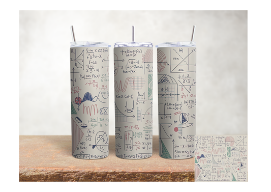 Math Formulas Doodles – 20oz Stainless Steel Insulated Tumbler