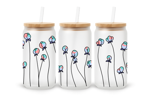 Copo de Vidro Minimalista Floral - 530ml