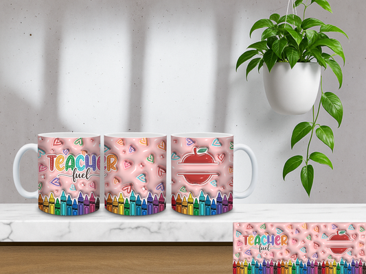 Teacher Fuel Bubble Art Personalized - 11oz Coffee Mug