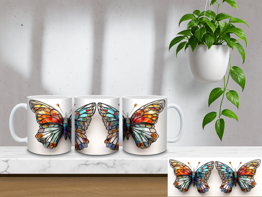 Stained Glass Butterfly - 11oz Coffee Mug