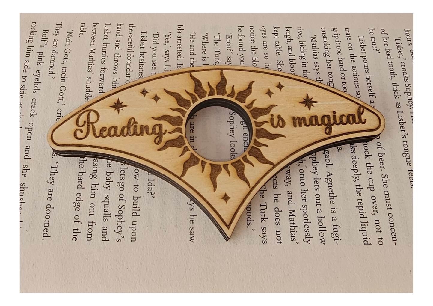 Reading Is Magical Book Buddy – Wooden Page Holder for Comfortable Reading