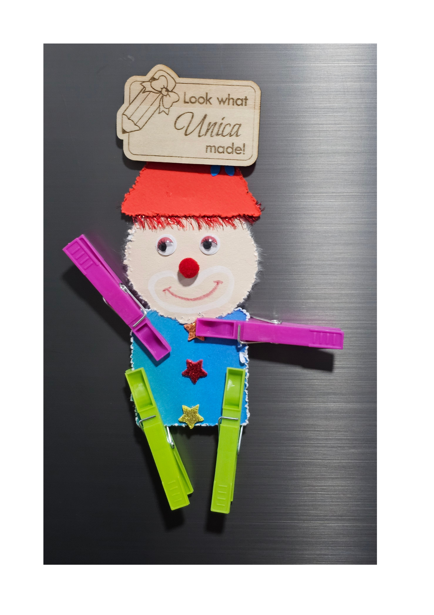 Personalised Pencil & Bow Brag Magnet