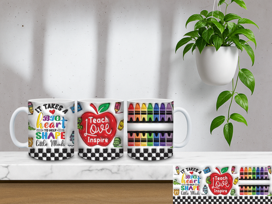 Teach Love Inspire Bubble Art Personalized - 11oz Coffee Mug