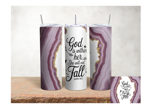God Is Within Her Psalm 46:5 – 20oz Stainless Steel Insulated Tumbler