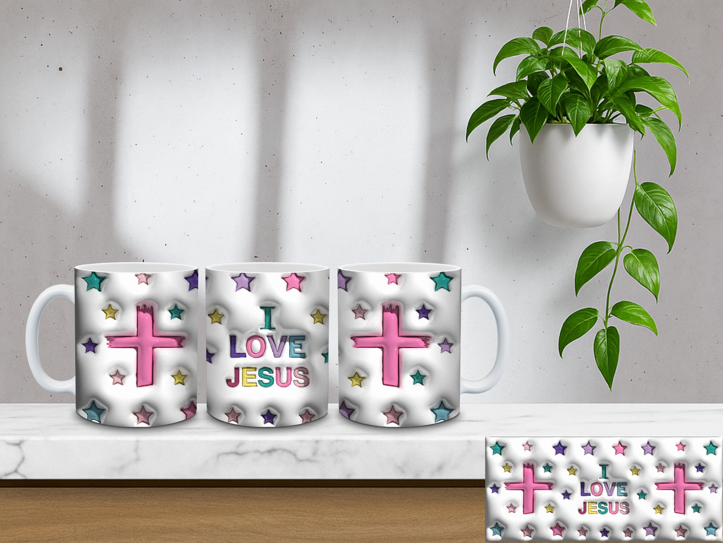 I Love Jesus Bubble Art- 11oz Coffee Mug