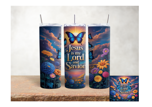 Jesus Is My Lord and Savior Floral – 20oz Stainless Steel Insulated Tumbler