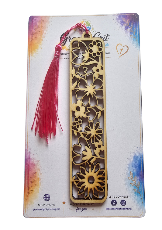 Wildflower Bloom - Lace Wooden Bookmark