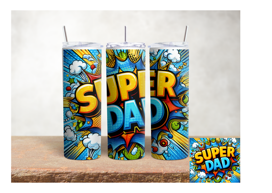 Super Dad Comic Hero – 20oz Stainless Steel Insulated Tumbler
