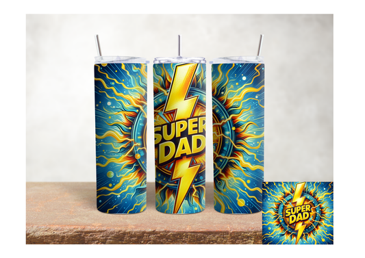 Super Dad Lightning Power – 20oz Stainless Steel Insulated Tumbler