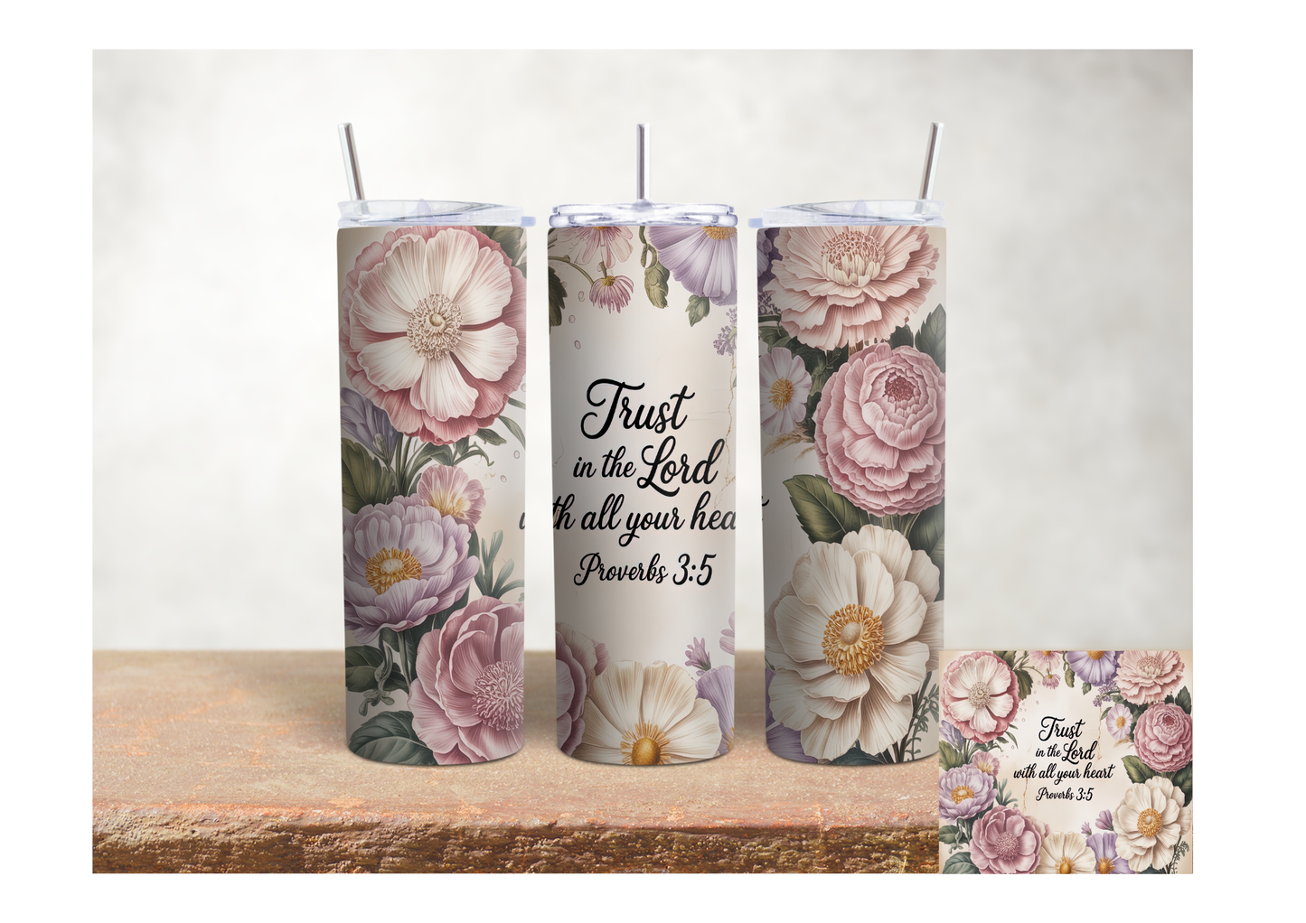 Trust in the Lord Proverbs 3:5 – 20oz Stainless Steel Insulated Tumbler