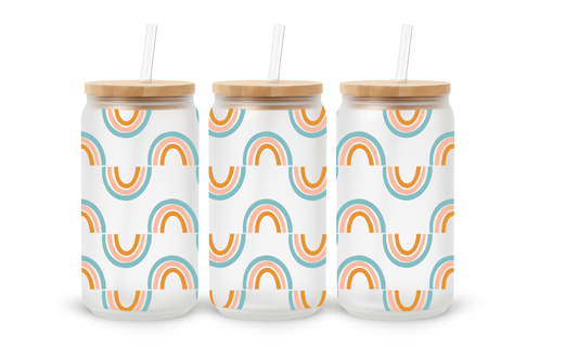 Retro Rainbows - Copo de Vidro de 530 ml