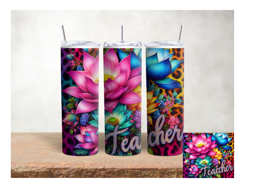 Floral Teacher Appreciation – 20oz Stainless Steel Insulated Tumbler