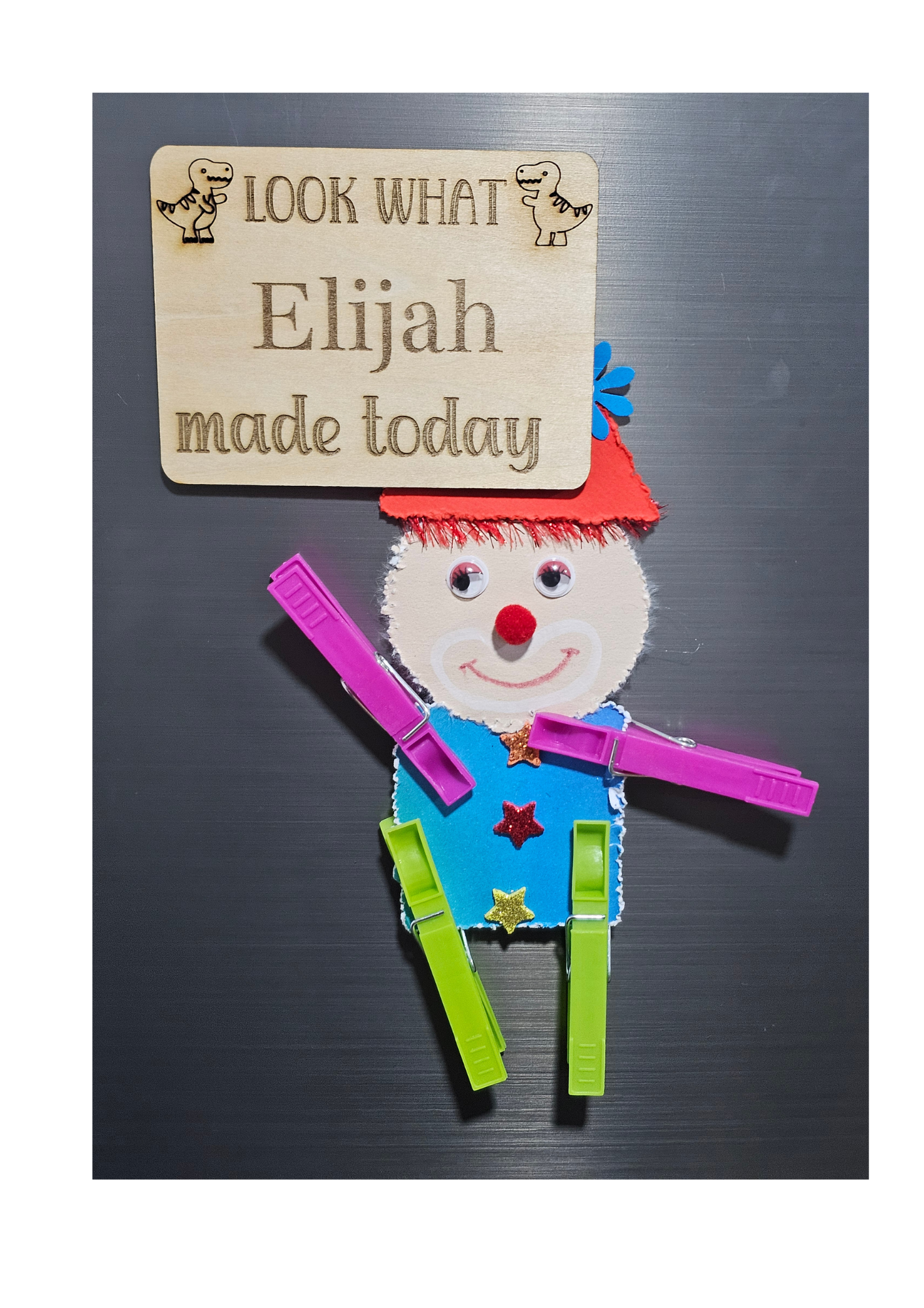 Personalised Classic Dino Brag Magnet