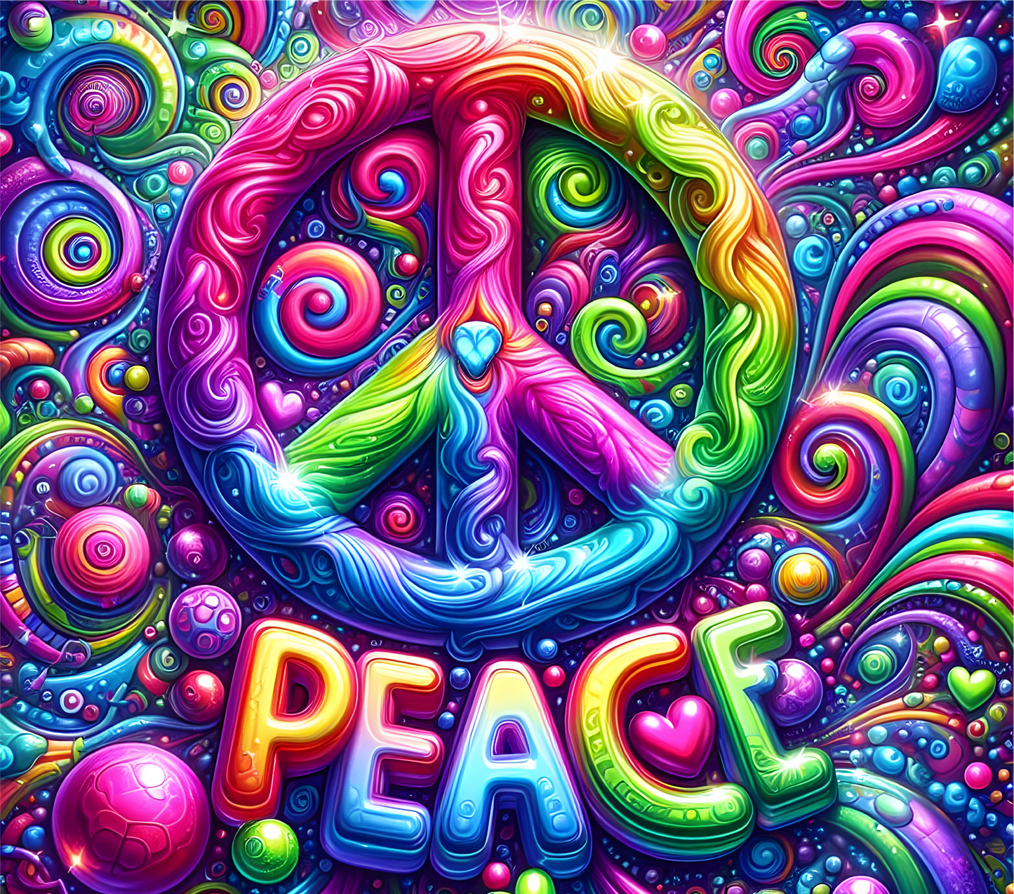 Psychedelic Peace Swirl – 20oz Stainless Steel Insulated Tumbler