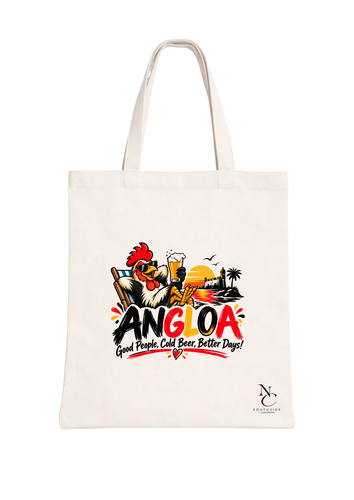 Angola, Good People, Cold Beer, Better Days – Hello Africa Collection – Printed Tote Bag