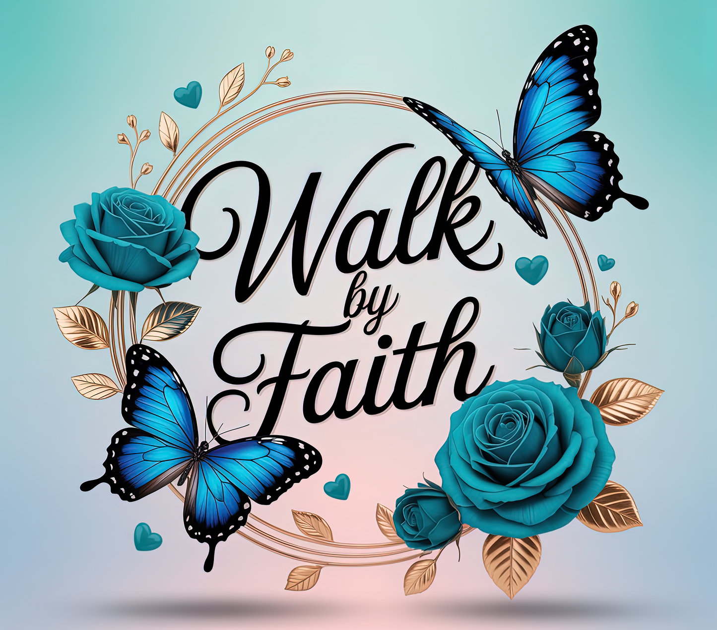 Walk by Faith Blue Rose – 20oz Stainless Steel Insulated Tumbler