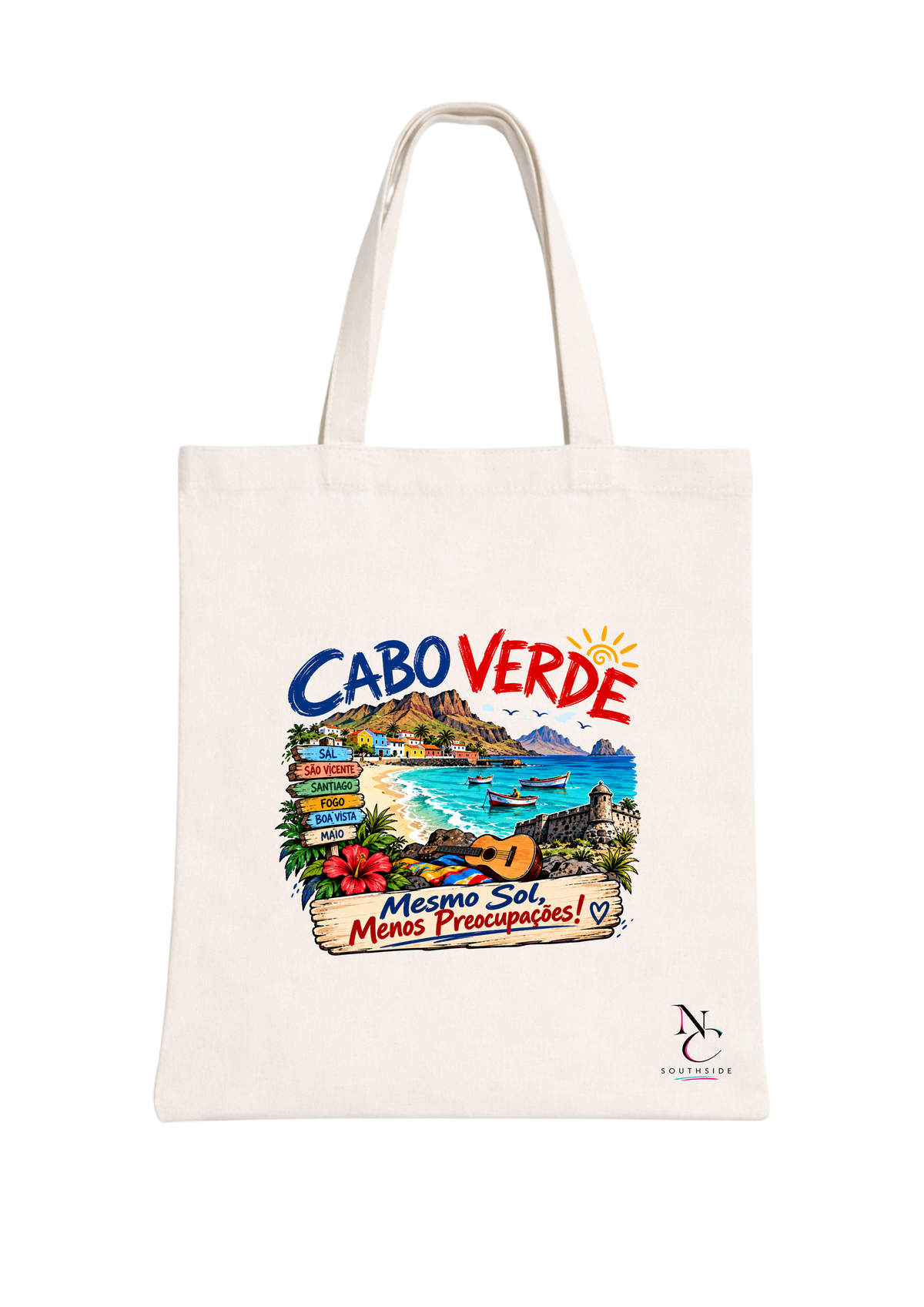 Cabo Verde Mesmo Sol, Menos Preocupações! – Hello Africa Collection – Printed Tote Bag