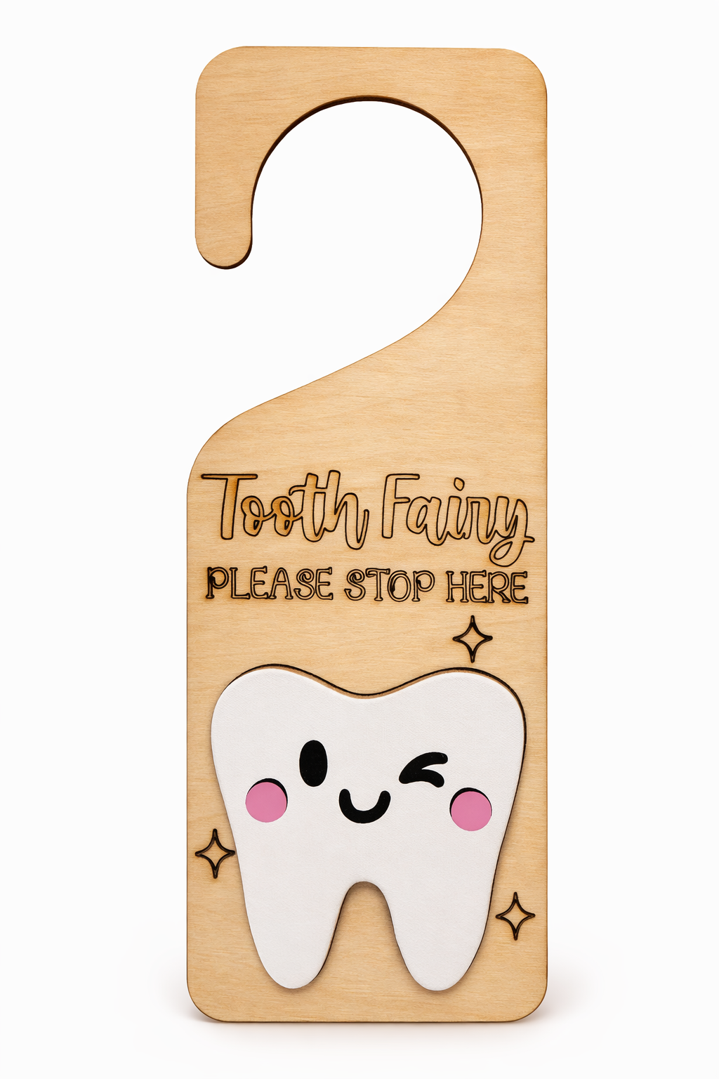 Tooth Fairy Post Box – Winking Tooth | Wooden Tooth Fairy Door Hanger