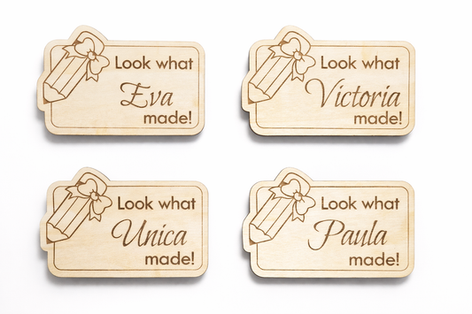 Personalised Pencil & Bow Brag Magnet