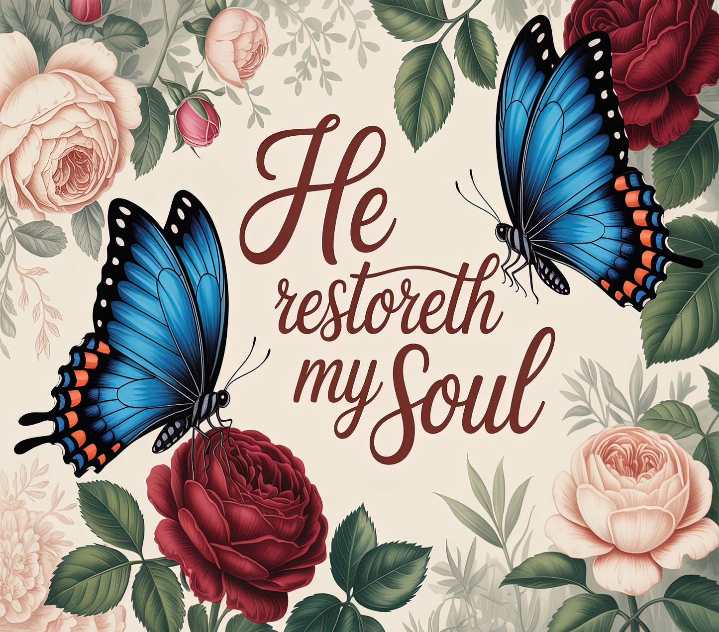 He Restores My Soul – 20oz Stainless Steel Insulated Tumbler