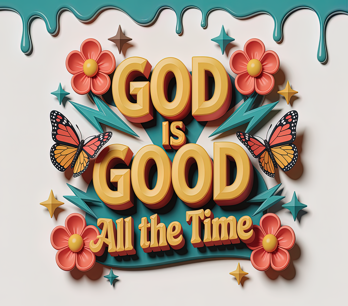 God Is Good All the Time Floral – 20oz Stainless Steel Insulated Tumbler