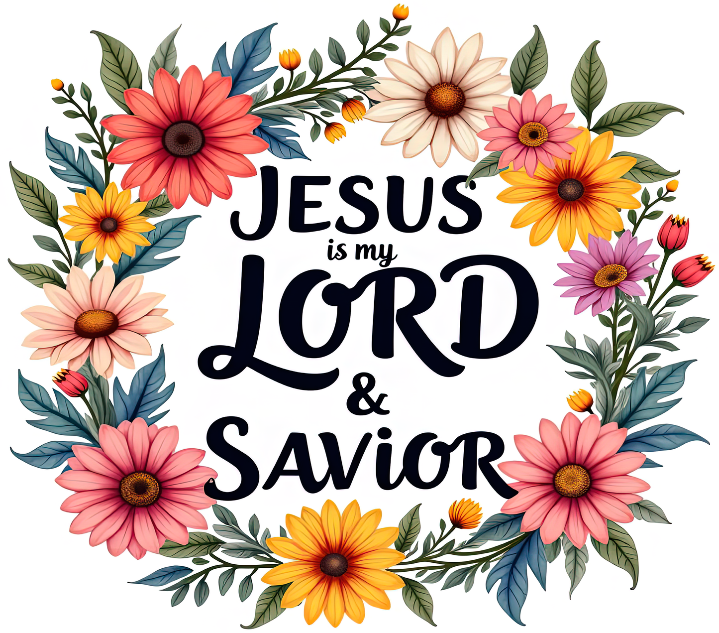 Jesus É Meu Senhor e Salvador Floral – Copo Térmico de Aço Inoxidável 20oz