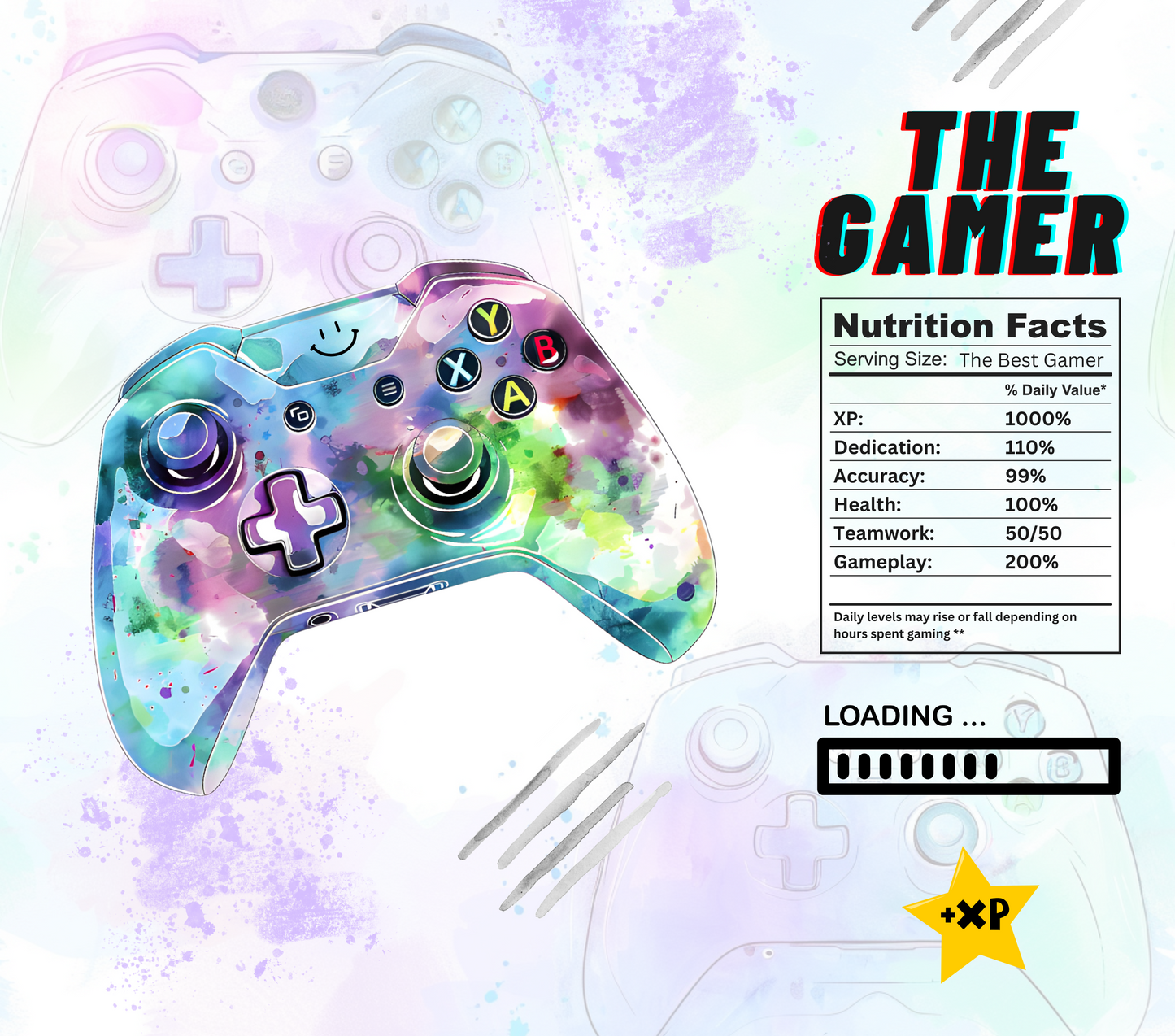 Gamer Nutrition Facts – 20oz Stainless Steel Insulated Tumbler