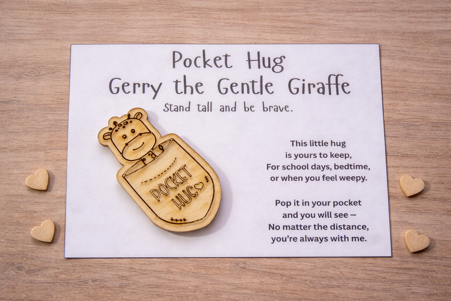 Gerry the Gentle Giraffe | Stand tall and be brave. - Pocket Hug