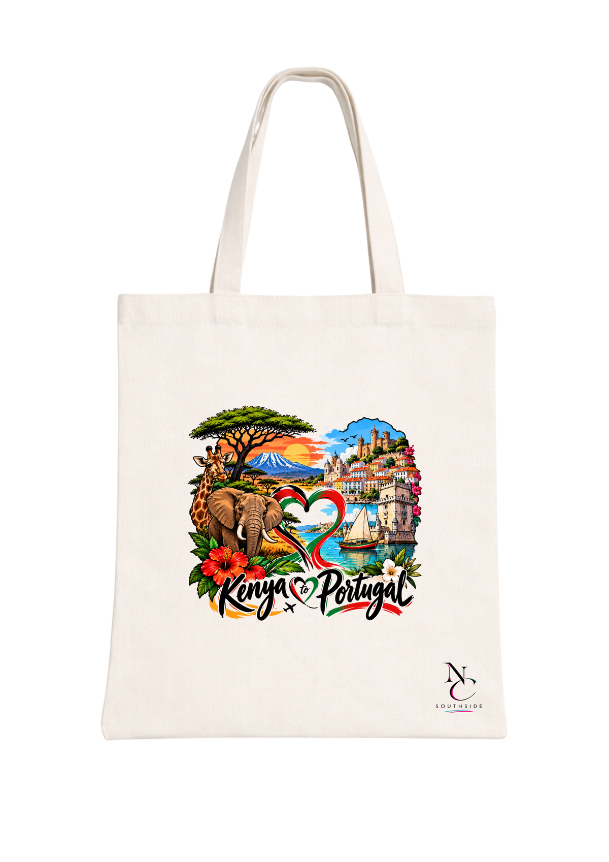 Kenya to Portugal Link – Hello Africa Collection – Printed Tote Bag
