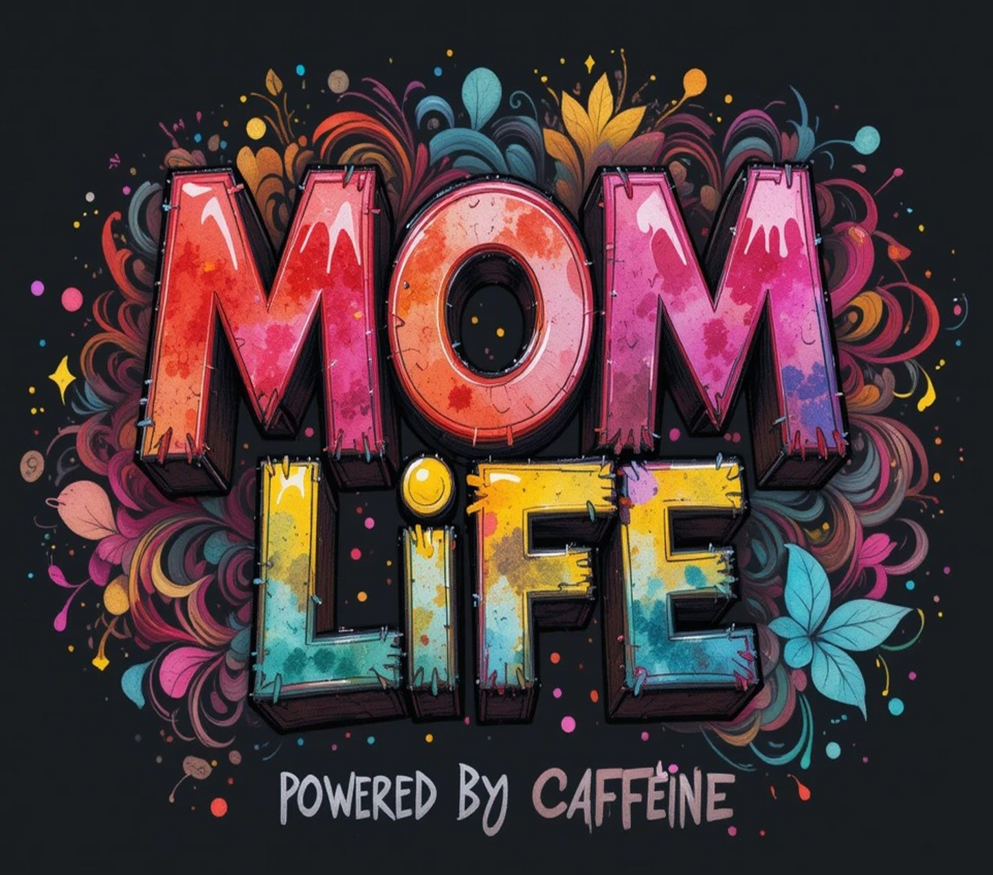 Mom Life Powered by Caffeine – 20oz Stainless Steel Insulated Tumbler