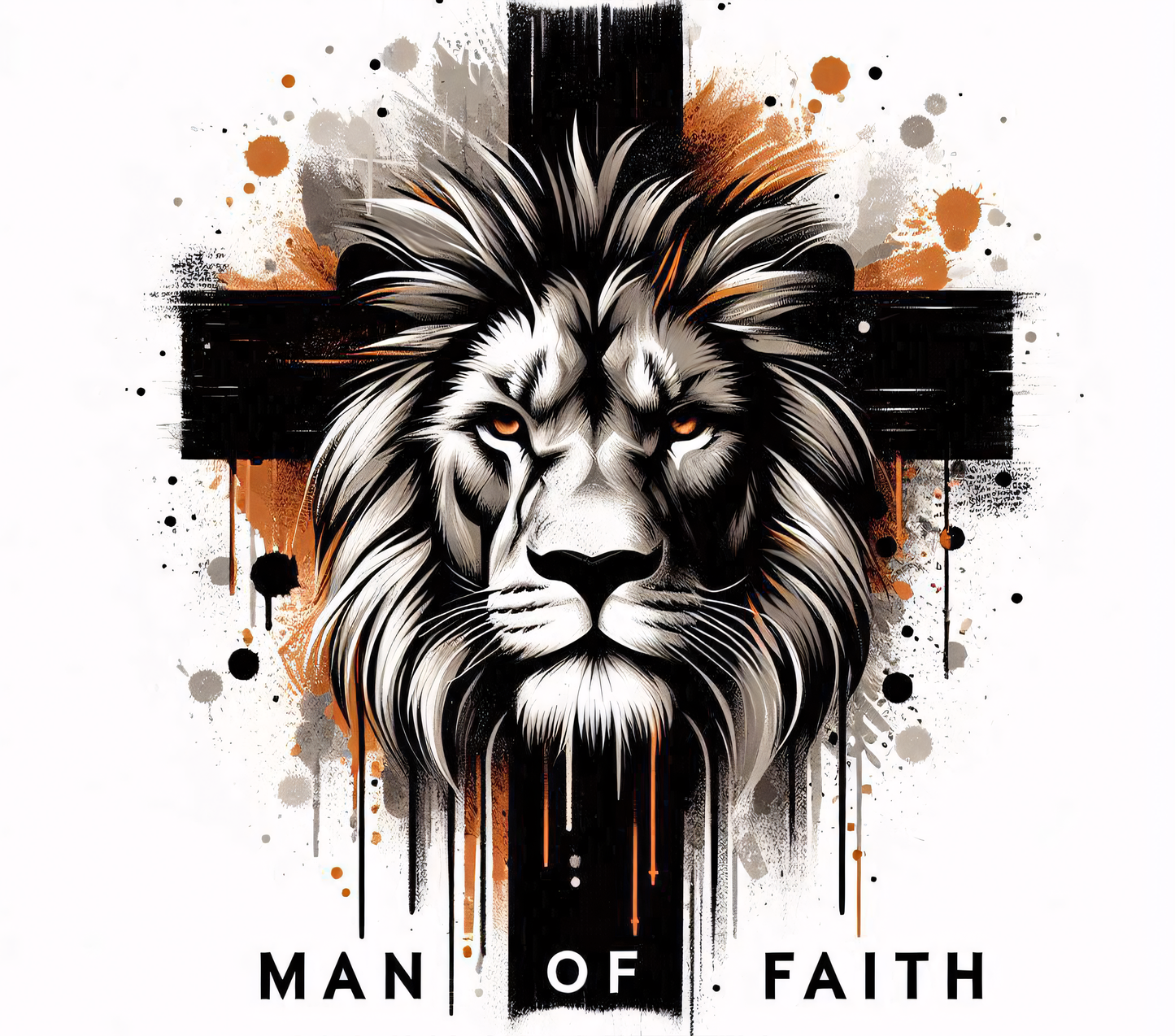 Man of Faith Lion Cross Earth Tone – 20oz Stainless Steel Insulated Tumbler