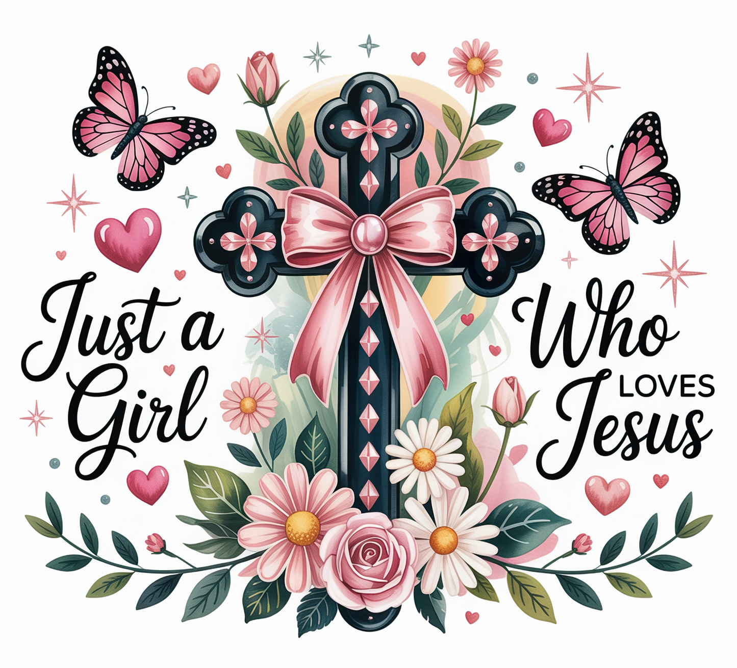Just a Girl Who Loves Jesus Floral – 20oz Stainless Steel Insulated Tumbler