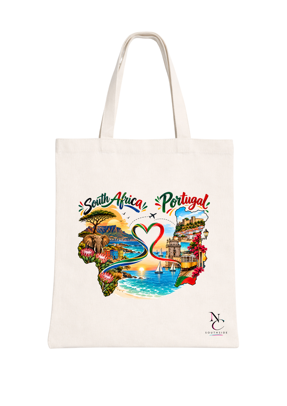 South Africa To Portugal Link – Hello Africa Collection – Printed Tote Bag