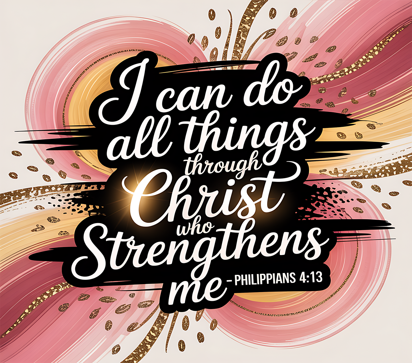 I Can Do All Things Pink Burst – 20oz Stainless Steel Insulated Tumbler