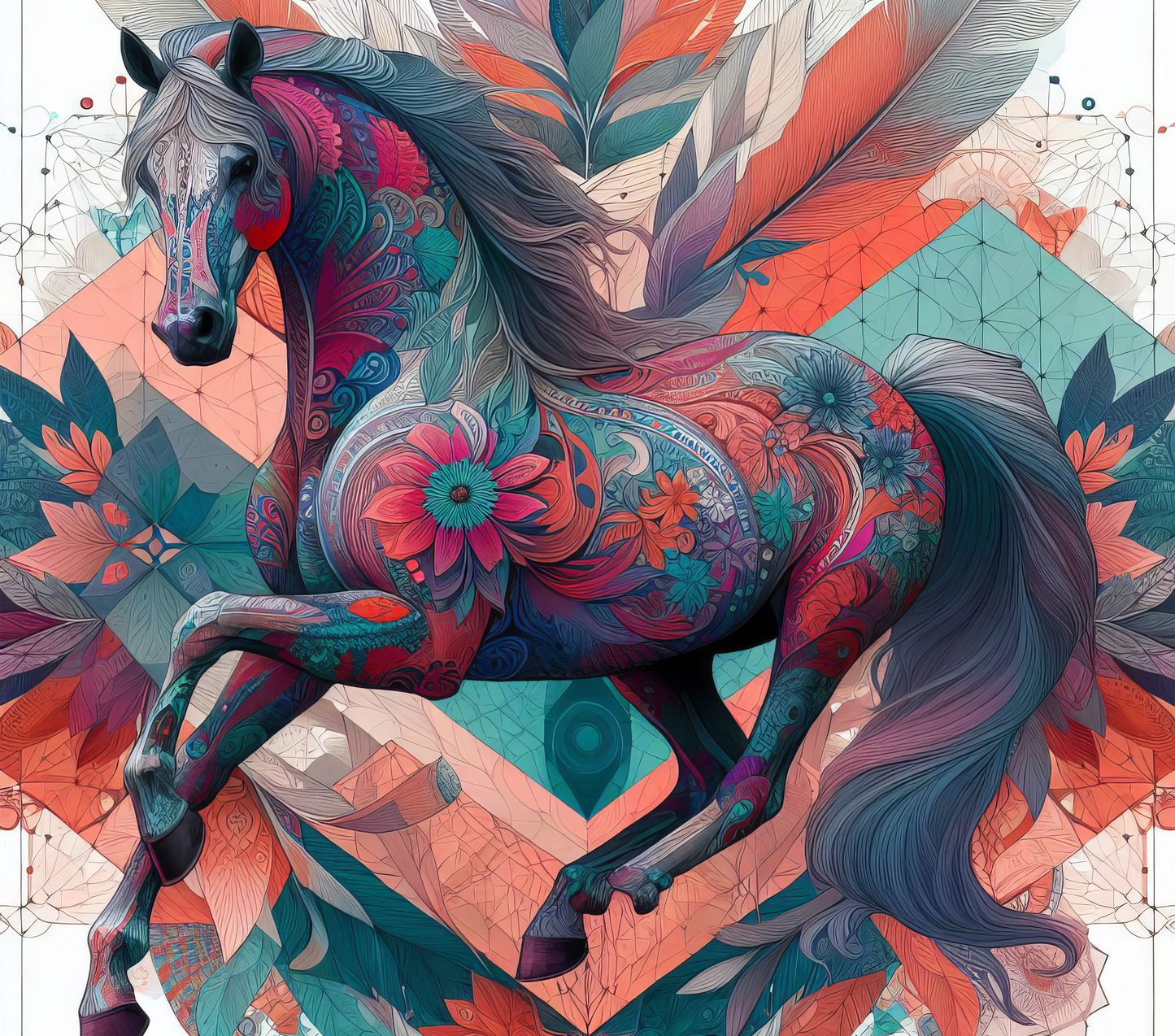 Mosaic Spirit Horse – 20oz Stainless Steel Insulated Tumbler