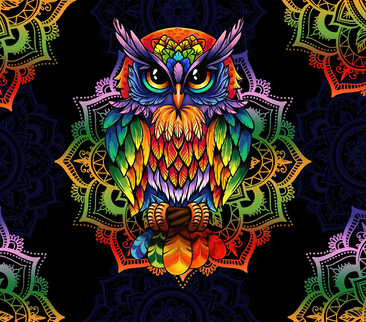Colorful Mandala Owl – 20oz Stainless Steel Insulated Tumbler