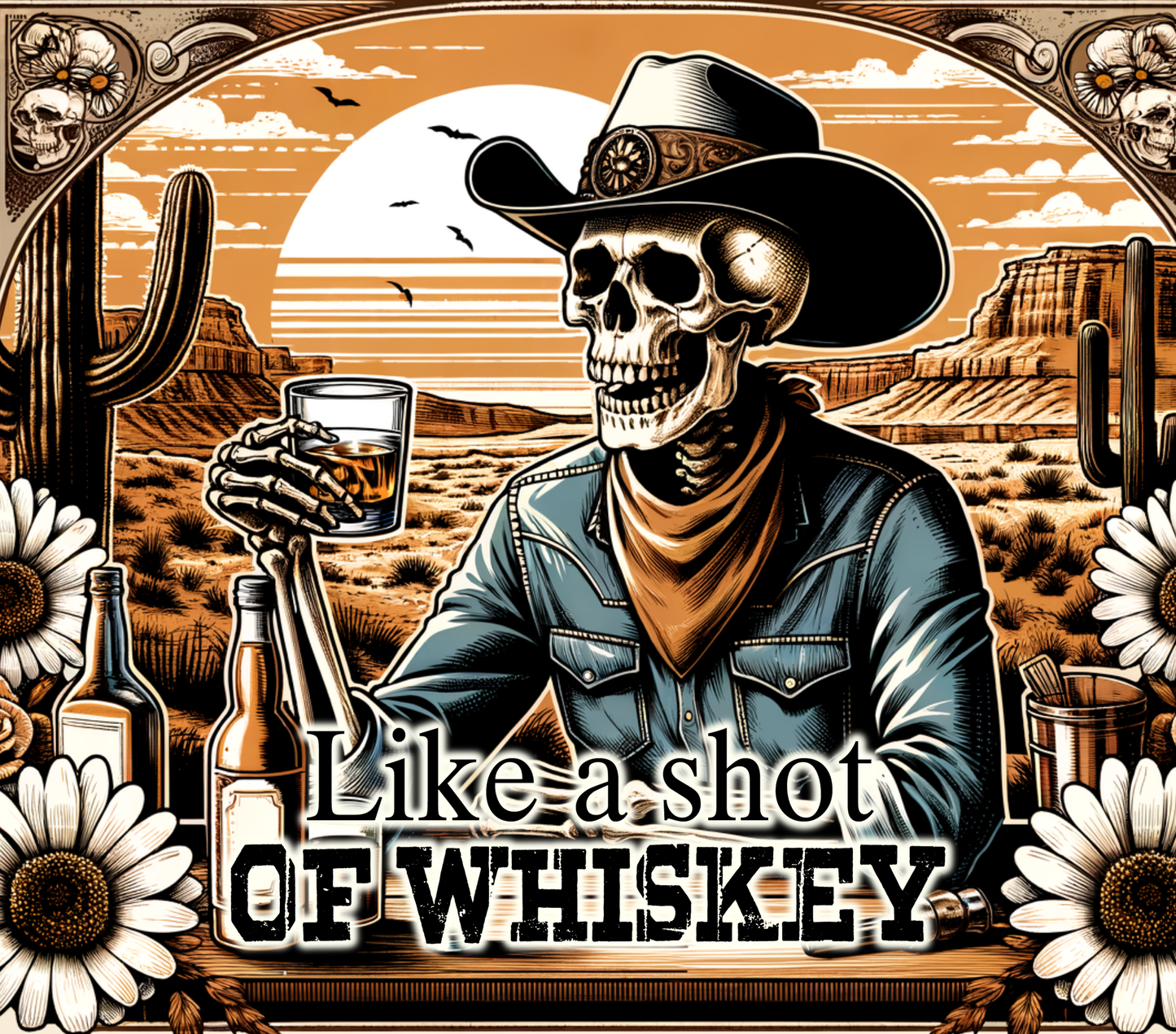 Cowboy Skull Whiskey – 20oz Stainless Steel Insulated Tumbler