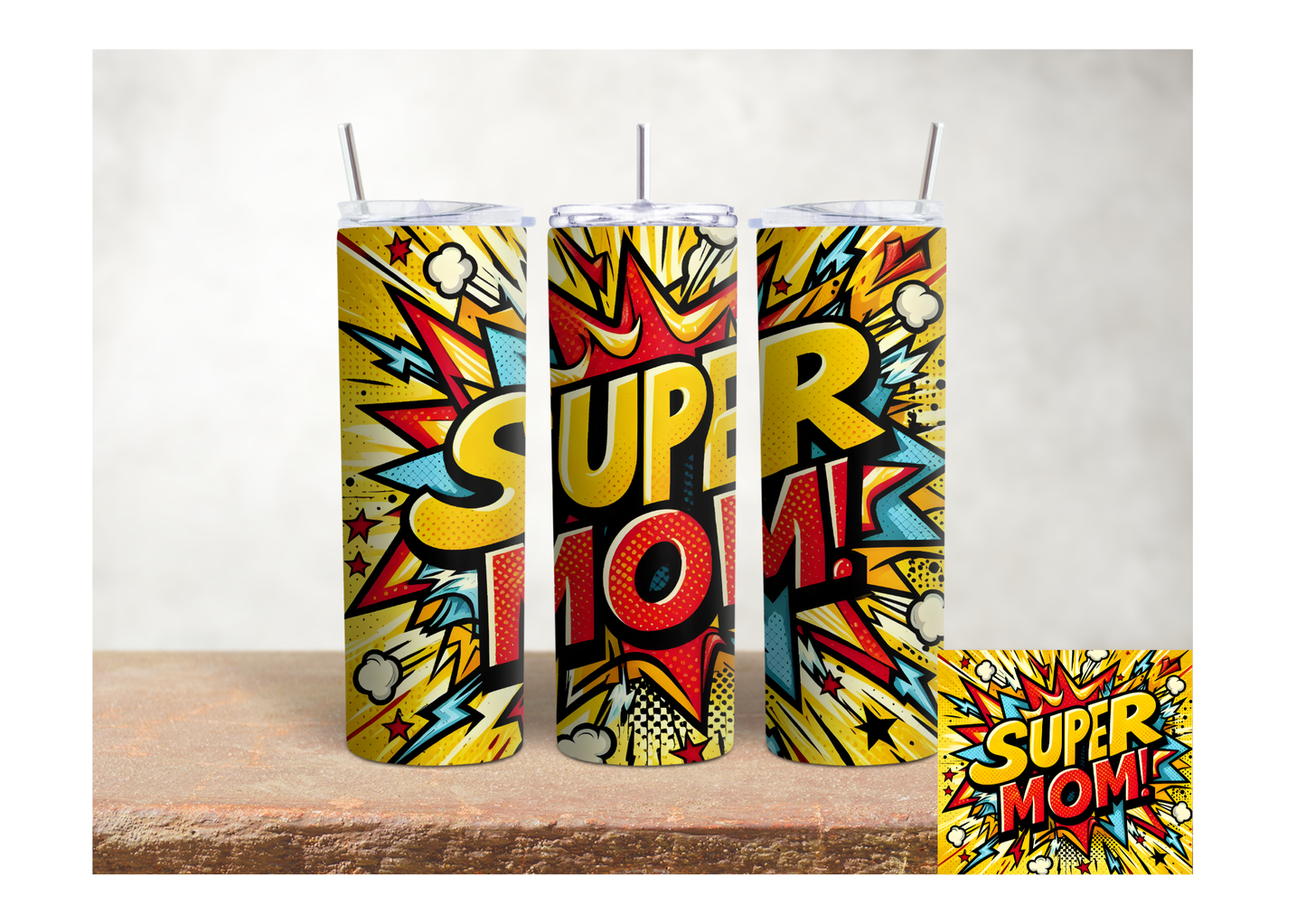 💥 Poder de Super Mãe, Copo Térmico 590ml