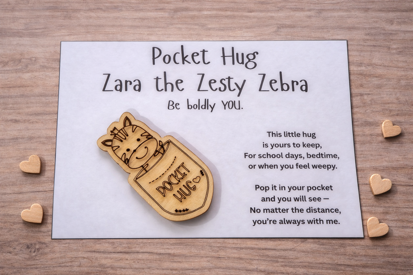 Zara the Zesty Zebra | Be boldly YOU. - Pocket Hug