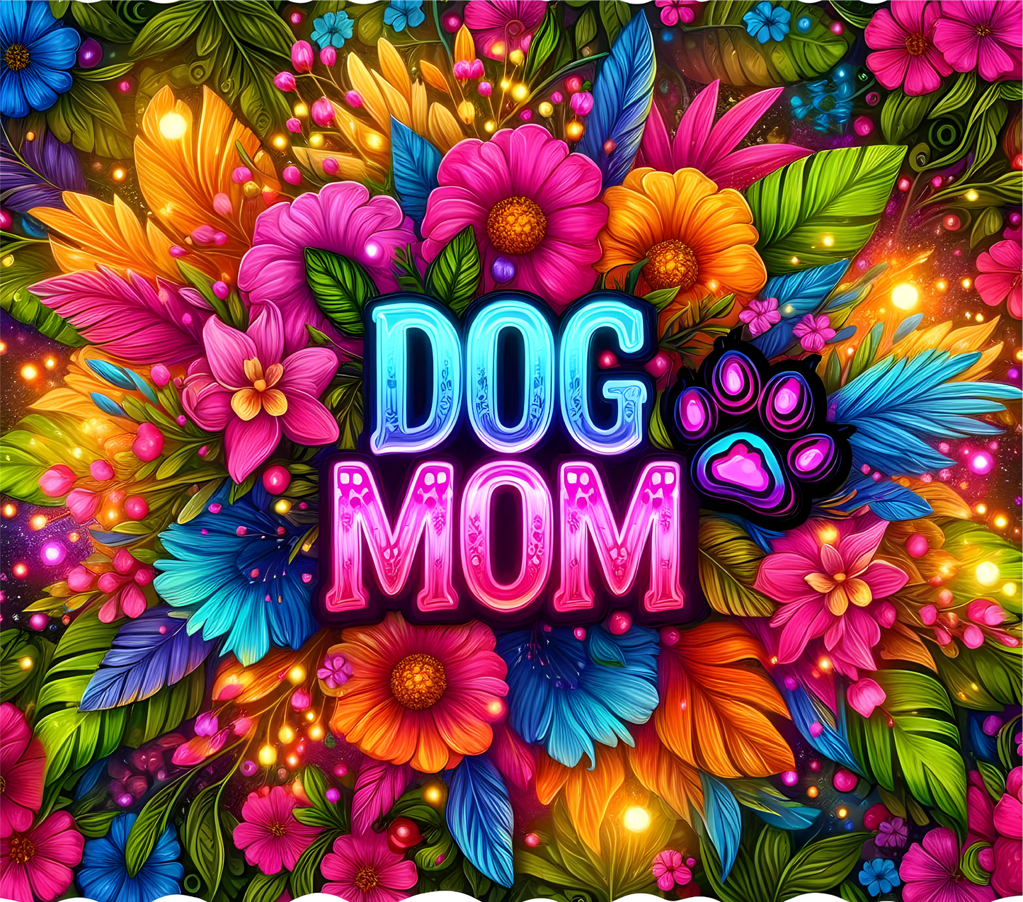 Colorful Floral Dog Mom – 20oz Stainless Steel Insulated Tumbler