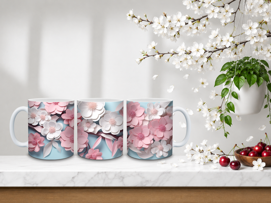 Pastel Petal Garden – 11oz Ceramic Coffee Mug 🍒