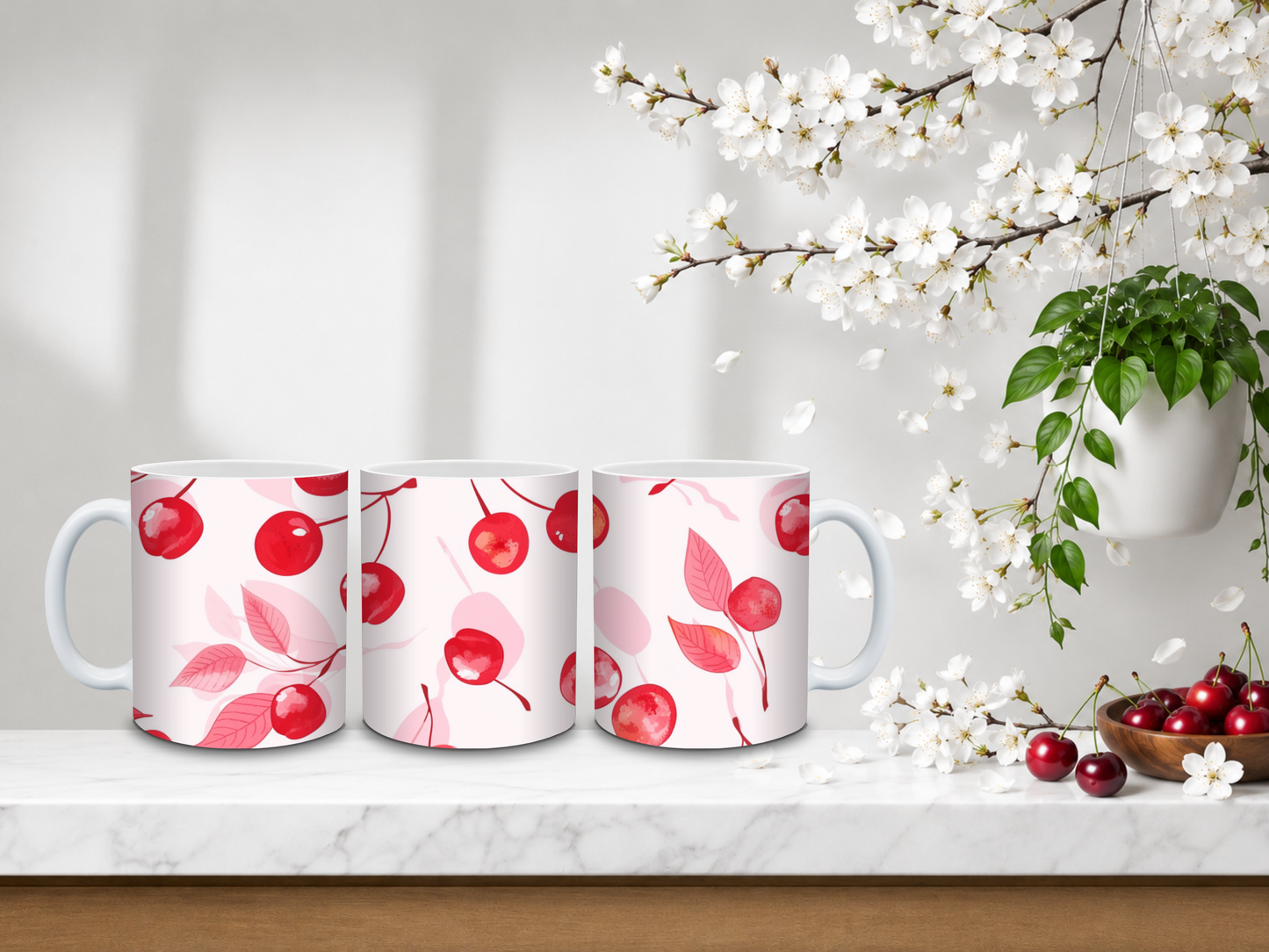 Minimal Cherry Breeze – 11oz Ceramic Coffee Mug 🍒